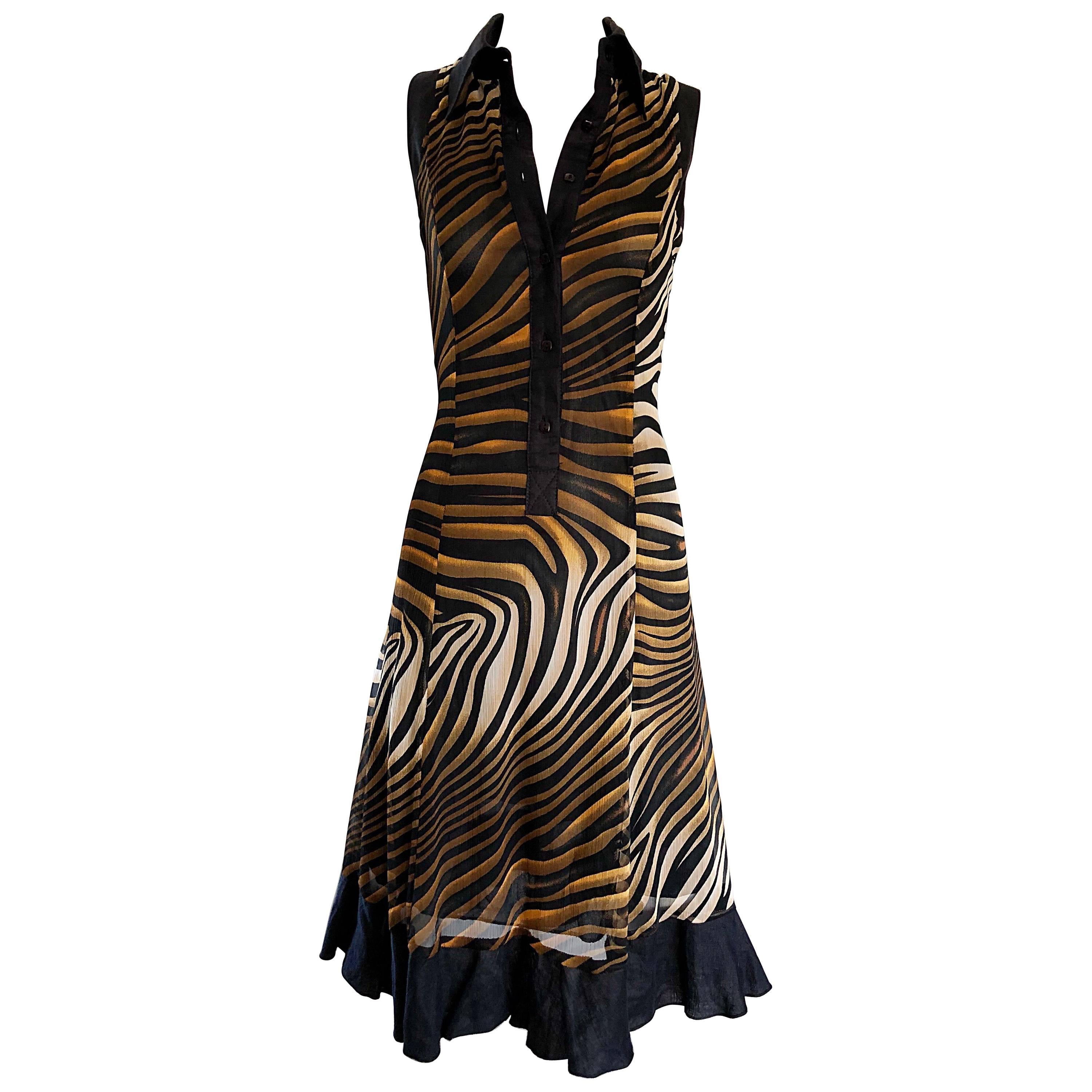 Black Print Chiffon Dress